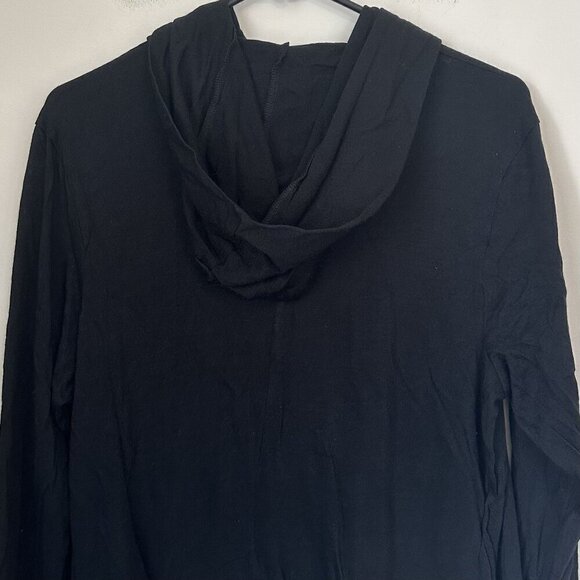Minoar Black Lightweight Wool Hooded Cardigan - Size: Medium - Picture 7 of 8